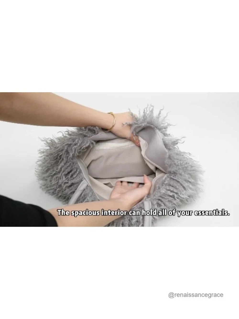 Women's Fuzzy Tote Bag Curly Handbag Furry Shoulder Bag Large Plush Top Handle